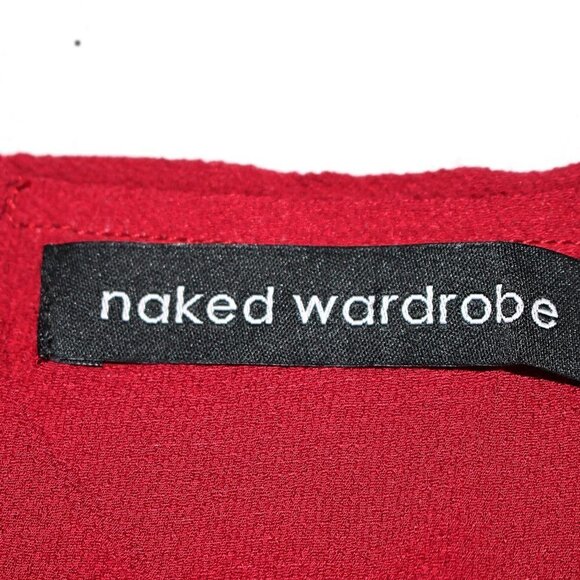 Naked Wardrobe - Strappy Maxi Dress with Full Skirt, color Burgundy, size 8 - Picture 4 of 10